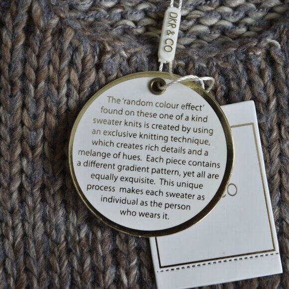 NWT DKR & Co Knit Ombre Wool Blend Sweater Brown Size Small - Picture 9 of 14